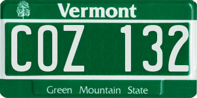 VT license plate COZ132