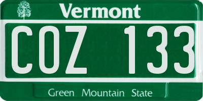 VT license plate COZ133