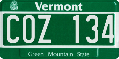 VT license plate COZ134