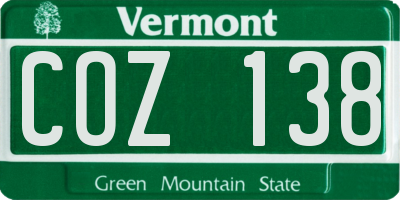 VT license plate COZ138