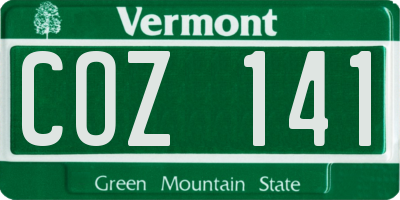 VT license plate COZ141