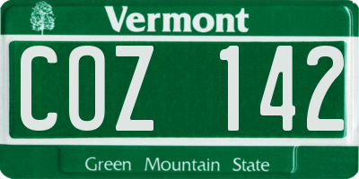 VT license plate COZ142