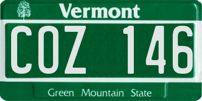 VT license plate COZ146
