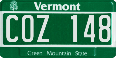 VT license plate COZ148