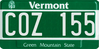 VT license plate COZ155