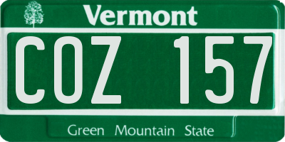 VT license plate COZ157