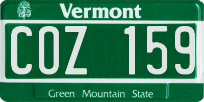 VT license plate COZ159