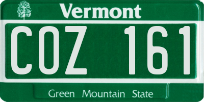 VT license plate COZ161