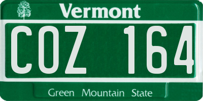 VT license plate COZ164
