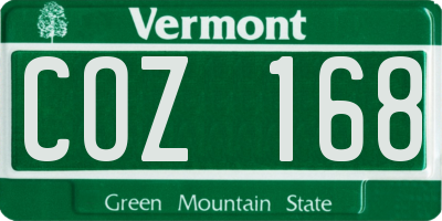 VT license plate COZ168