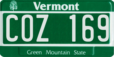 VT license plate COZ169