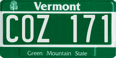 VT license plate COZ171