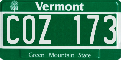 VT license plate COZ173