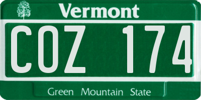 VT license plate COZ174