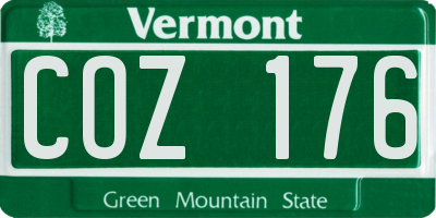 VT license plate COZ176
