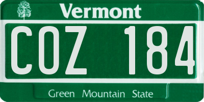 VT license plate COZ184
