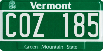 VT license plate COZ185