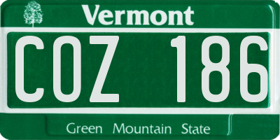 VT license plate COZ186