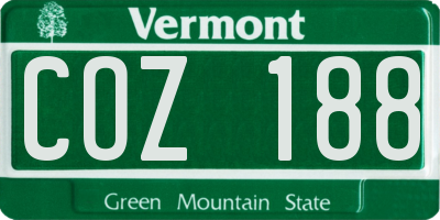VT license plate COZ188
