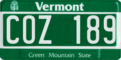 VT license plate COZ189