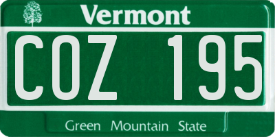 VT license plate COZ195
