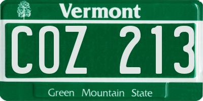 VT license plate COZ213