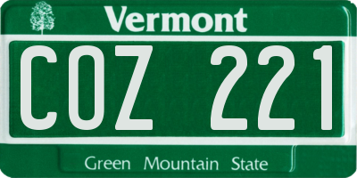 VT license plate COZ221
