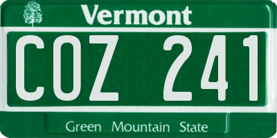 VT license plate COZ241