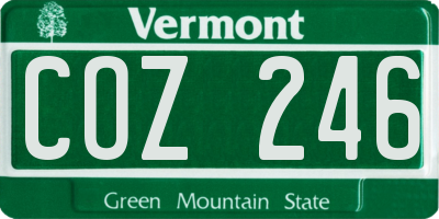 VT license plate COZ246