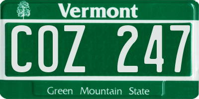 VT license plate COZ247