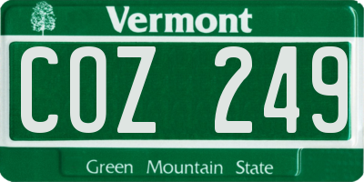 VT license plate COZ249