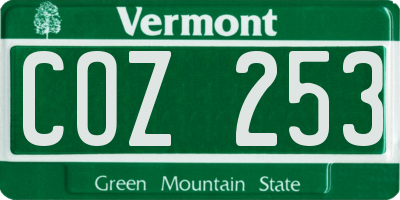 VT license plate COZ253