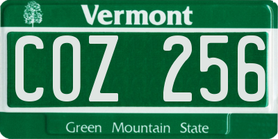 VT license plate COZ256