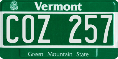 VT license plate COZ257