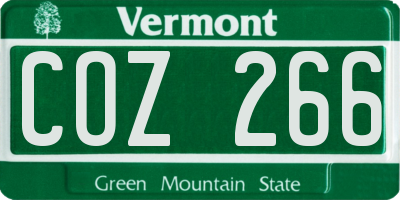 VT license plate COZ266
