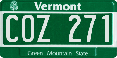 VT license plate COZ271