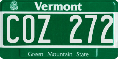 VT license plate COZ272