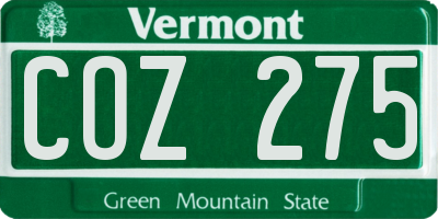 VT license plate COZ275