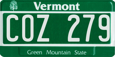 VT license plate COZ279