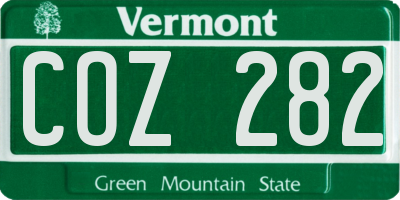 VT license plate COZ282