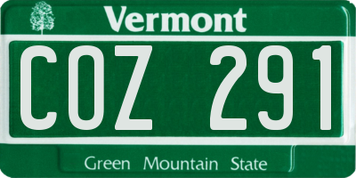 VT license plate COZ291