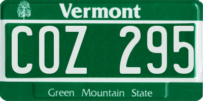 VT license plate COZ295