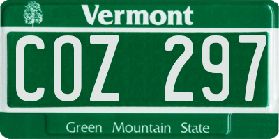 VT license plate COZ297