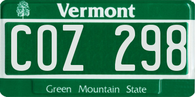 VT license plate COZ298