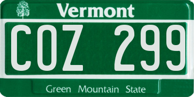 VT license plate COZ299