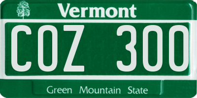 VT license plate COZ300