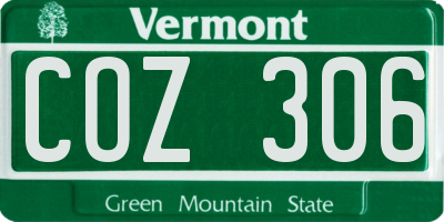 VT license plate COZ306