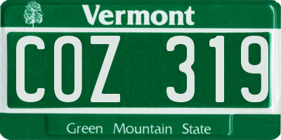 VT license plate COZ319