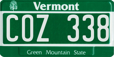 VT license plate COZ338