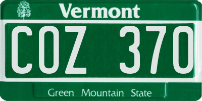 VT license plate COZ370